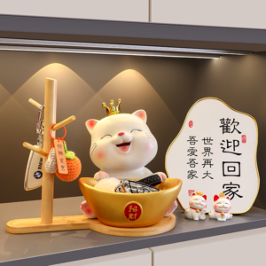 IMG_1934 招財貓玄關擺件|入戶鑰匙收納裝飾|可愛招財迎賓居家佈置禮品