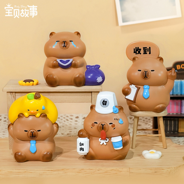 創意打工人卡皮巴拉擺件｜桌面療癒小物｜上班族可愛裝飾公仔禮物