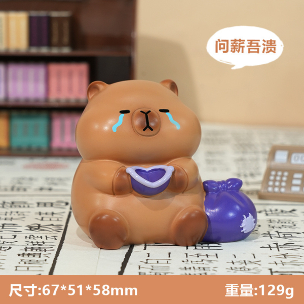 創意打工人卡皮巴拉擺件｜桌面療癒小物｜上班族可愛裝飾公仔禮物