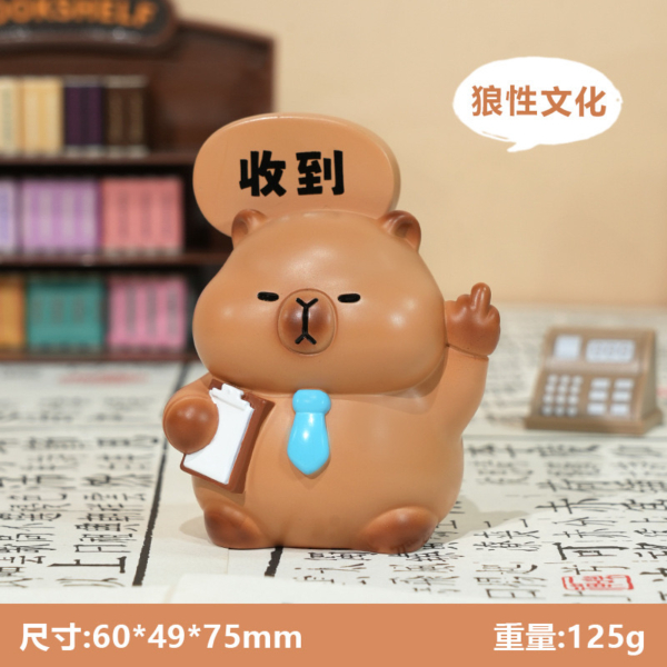 創意打工人卡皮巴拉擺件｜桌面療癒小物｜上班族可愛裝飾公仔禮物