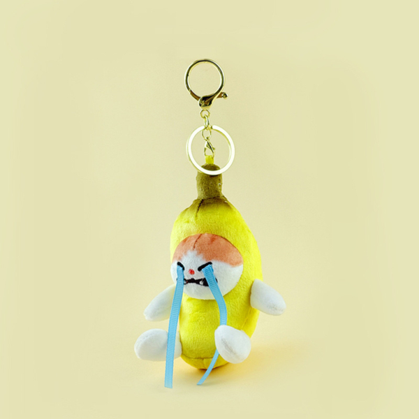 正版醜萌哭哭香蕉毛絨公仔掛件｜發聲小玩具 吊飾鑰匙圈 禮盒包裝 生日交換禮物推薦