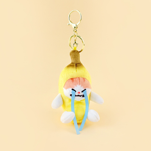 正版醜萌哭哭香蕉毛絨公仔掛件｜發聲小玩具 吊飾鑰匙圈 禮盒包裝 生日交換禮物推薦
