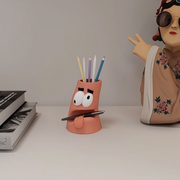 派大星筆筒｜搞怪大容量桌面收納盒｜創意卡通造型筆座｜淼選生活坊