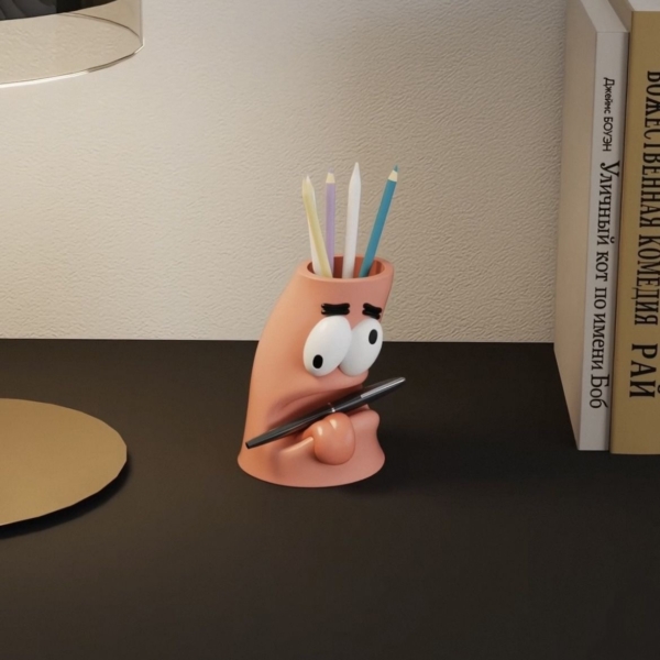 派大星筆筒｜搞怪大容量桌面收納盒｜創意卡通造型筆座｜淼選生活坊